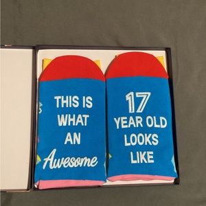 NIB 17 year old birthday crew socks